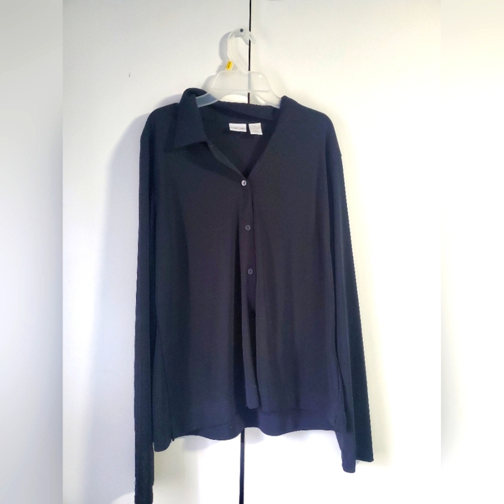 Cherokee Black Button up long sleeve W XL